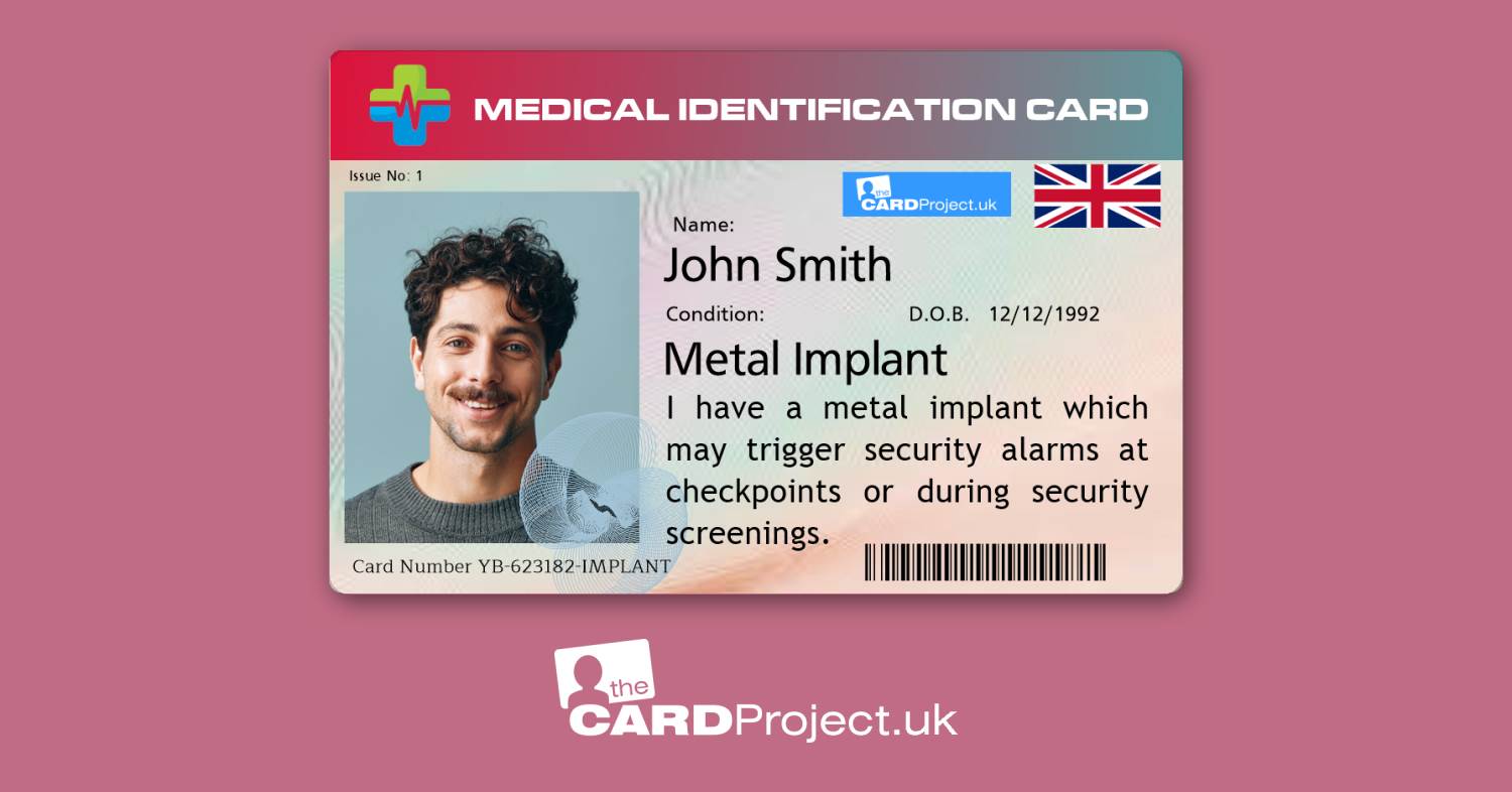 Metal Implant Premium Photo Medical ID Card